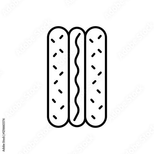 Hot dog icon Vector logo set flat