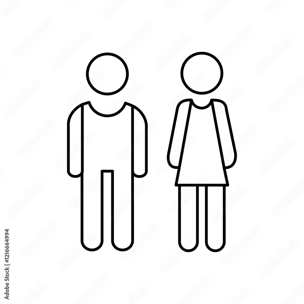 Man and woman icon Vector logo set flat Man and woman icon Vector logo set flat