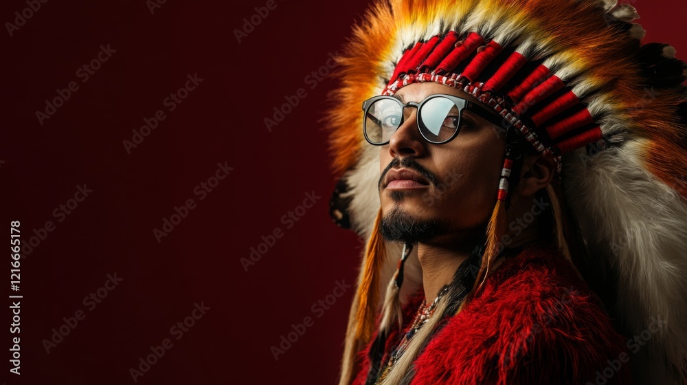 Native American Portrait. Traditional Indigenous Indian banner design. Native American Portrait. Traditional Indigenous Indian banner design.