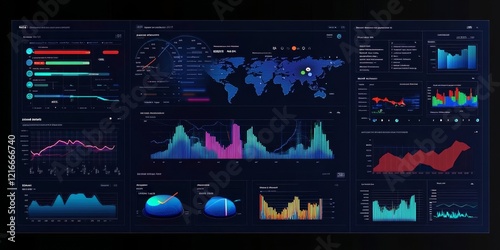 Business data dashboard analysis by ingenious computer software . Investment application display business sales and profit on the computer screen and advise marketing planning, Generative AI