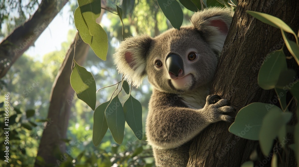 Fototapeta premium Koala in the Eucalyptus Tree
