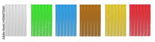 Galvanized iron for fences, walls, roofs. House remodel corrugated metal roof siding, profiled sheeting. Vector