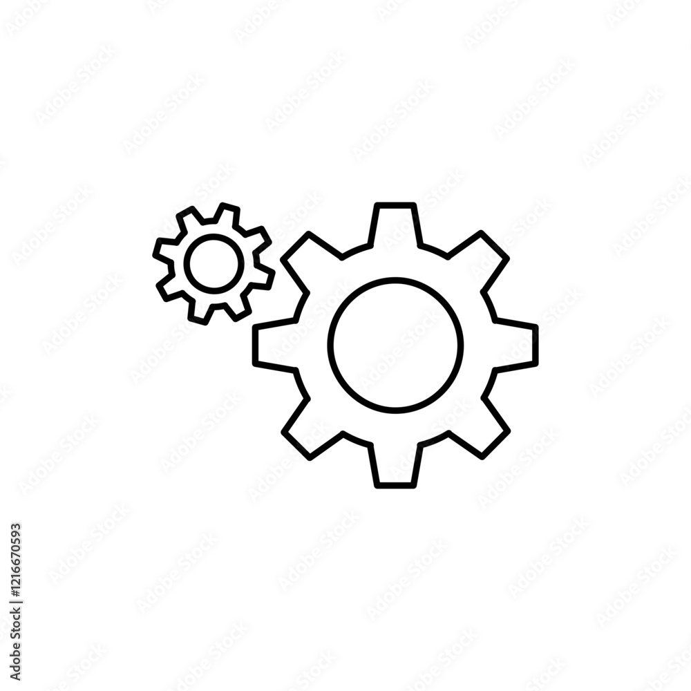 Settings gear icon Vector logo set flat Settings gear icon Vector logo set flat