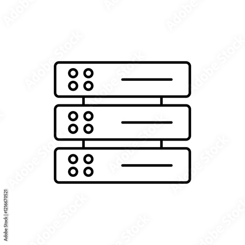 Server rack icon Vector logo set flat