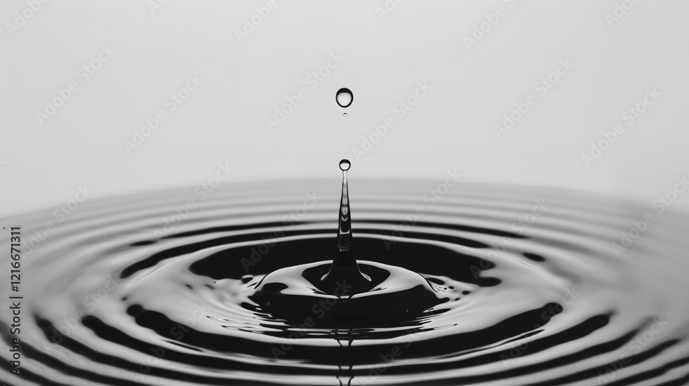 A visually engaging scene where water droplets with a distinct texture are splashed onto a pristine white background A visually engaging scene where water droplets with a distinct texture are splashed onto a pristine white background