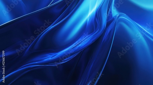 Wallpaper Mural Abstract Blue Liquid Swirls: A Symphony of Deep Hues and Smooth Curves Torontodigital.ca