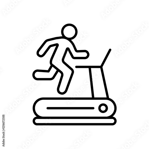 Treadmill icon Vector logo set flat