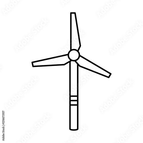 Wind turbine icon Vector logo set flat
