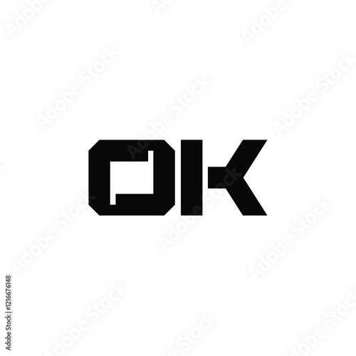 OK monogram logo design letter text name symbol monochrome logotype alphabet character simple logo