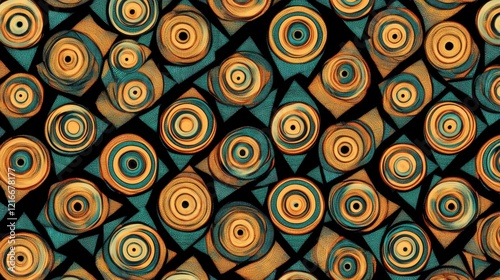 Abstract Geometric Pattern with Concentric Circles