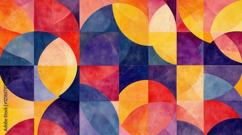 Abstract Geometric Pattern with Warm Hues