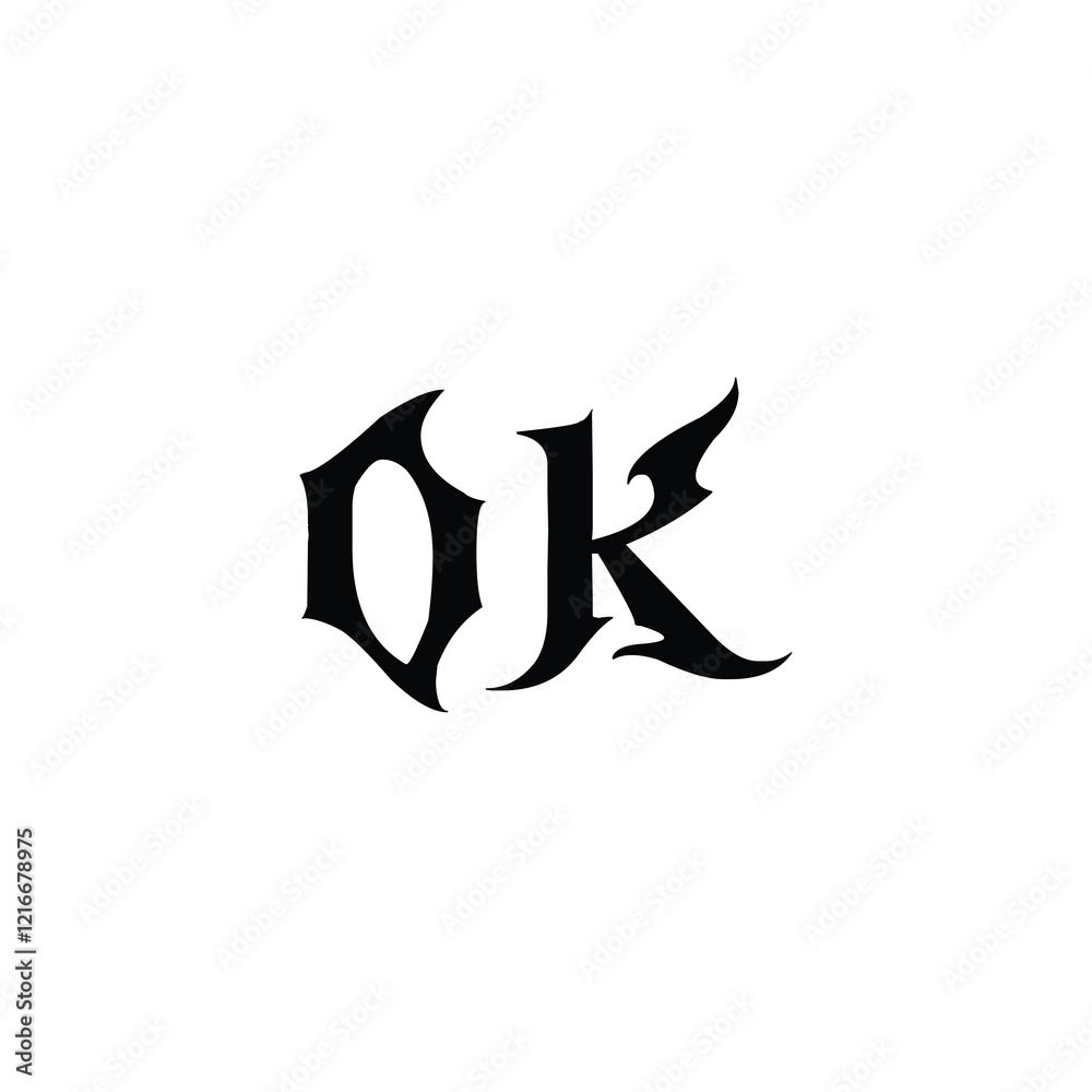 OK monogram logo design letter text name symbol monochrome logotype alphabet character simple logo OK monogram logo design letter text name symbol monochrome logotype alphabet character simple logo