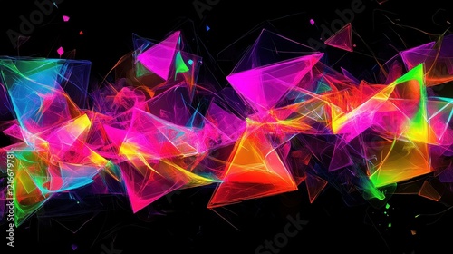 Abstract Neon Geometric Shapes
