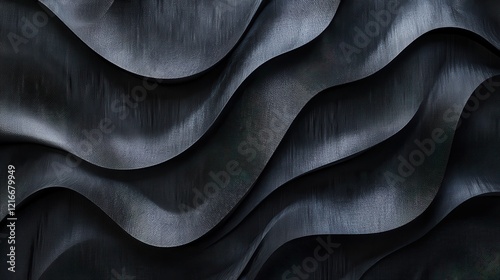Abstract Dark Gray Wavy Pattern Background.