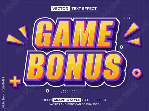 game bonus editable text, font effect, 3d text for title