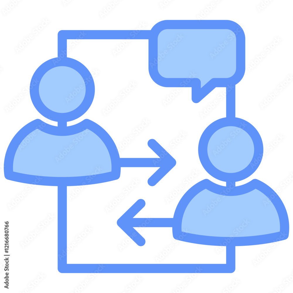 Interaction Icon Outline Blue