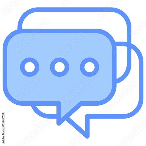 Chat Icon Outline Blue