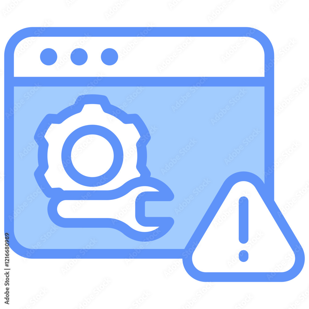 Troubleshooting Icon Outline Blue