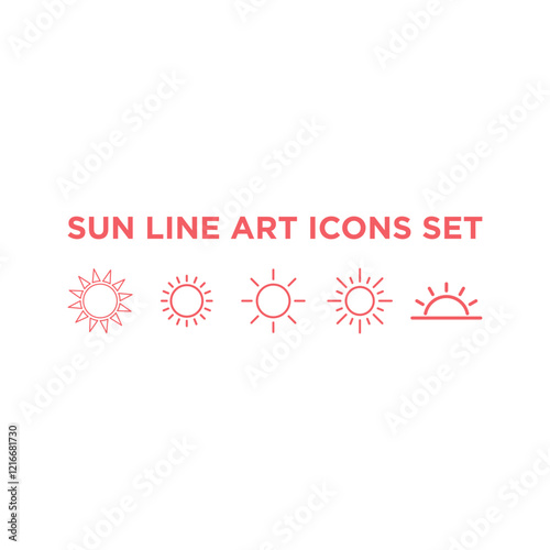 Sun icons set vector. Brightness design illustration