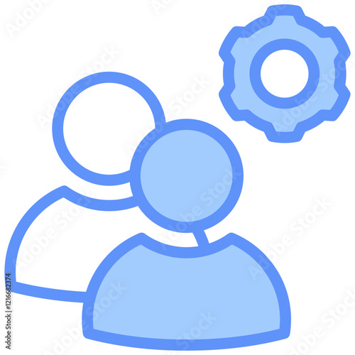 Staffing Icon Outline Blue