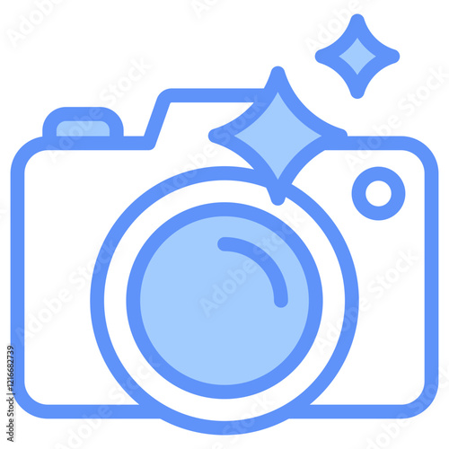 Photography Icon Outline Blue