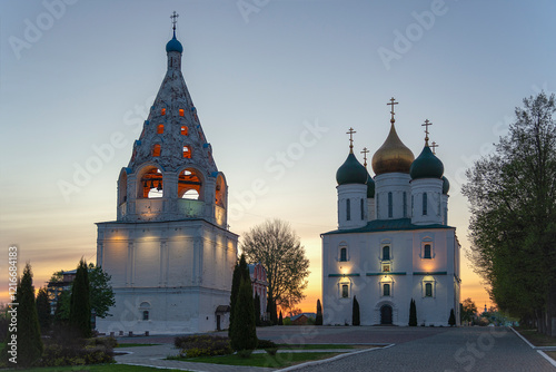 Cathedral Square at dawn. Kolomna, Moscow region, Russia