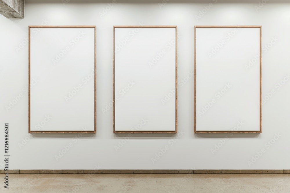 Blank Canvas Display in Contemporary Art Gallery Setting Blank Canvas Display in Contemporary Art Gallery Setting