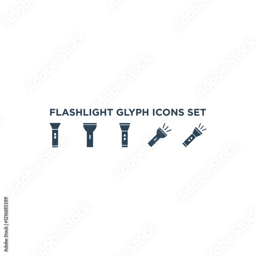 Flashlight icons set illustration isolated vector sign symbol.