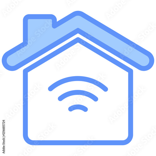 Smart Home Icon Outline Blue