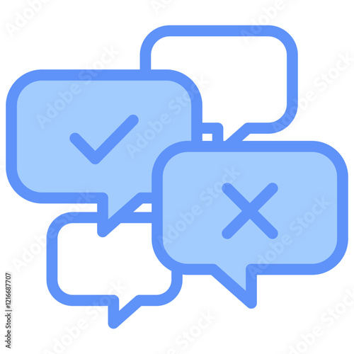 Decision Making Icon Outline Blue