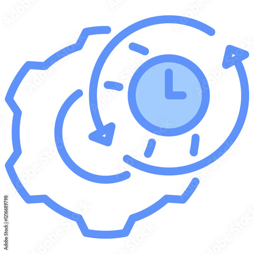 Efficiency Icon Outline Blue