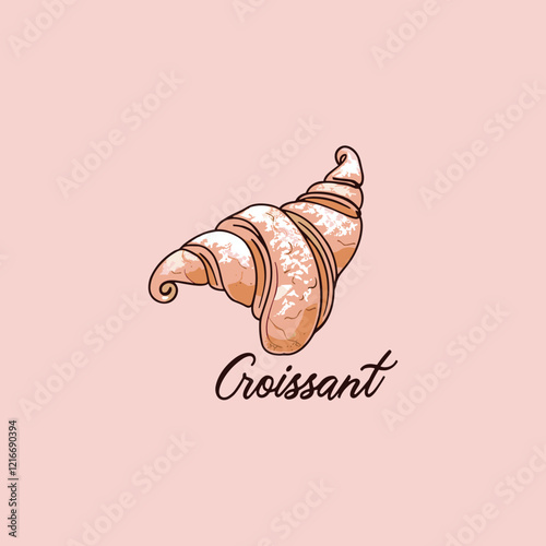 elegant illustration of croissant isolated