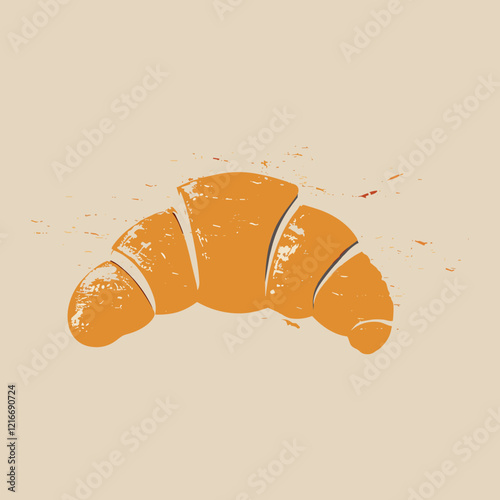 elegant illustration of croissant isolated on white