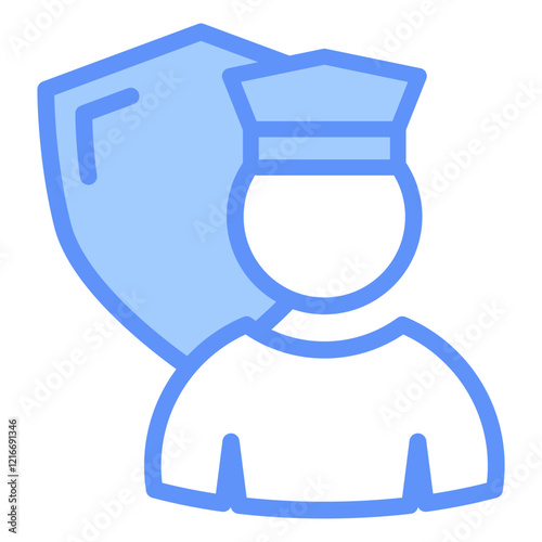 Guard Icon Outline Blue