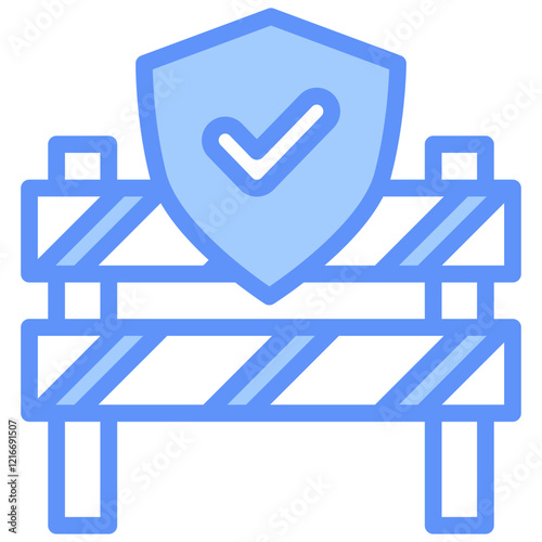 Barricade Icon Outline Blue