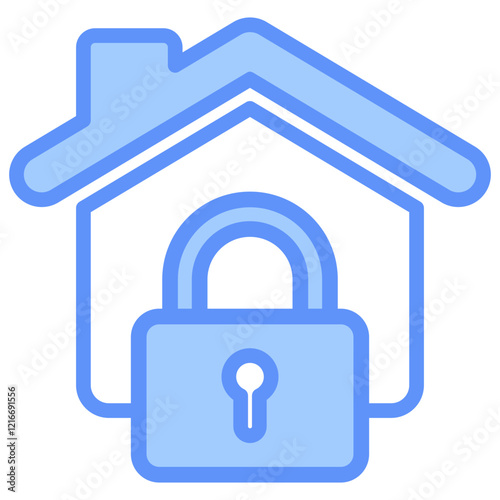 Lockdown Icon Outline Blue