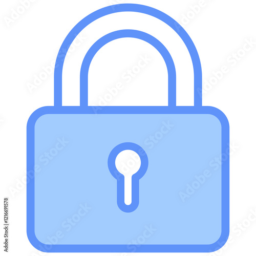 Secure Icon Outline Blue