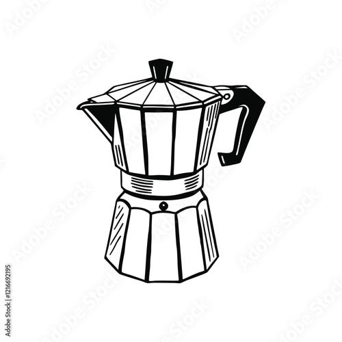 Coffee maker blender mixer vector silhouette line art