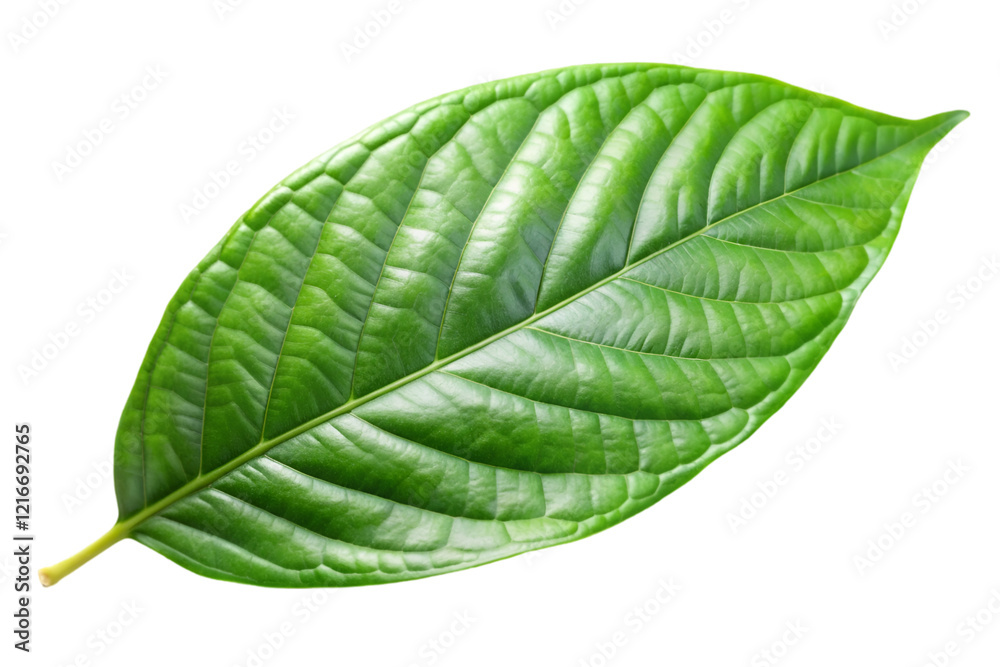 green cocoa leaf isolated on transparent background green cocoa leaf isolated on transparent background