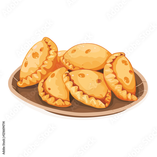 elegant illustration of  delicious pierogies vector illustration