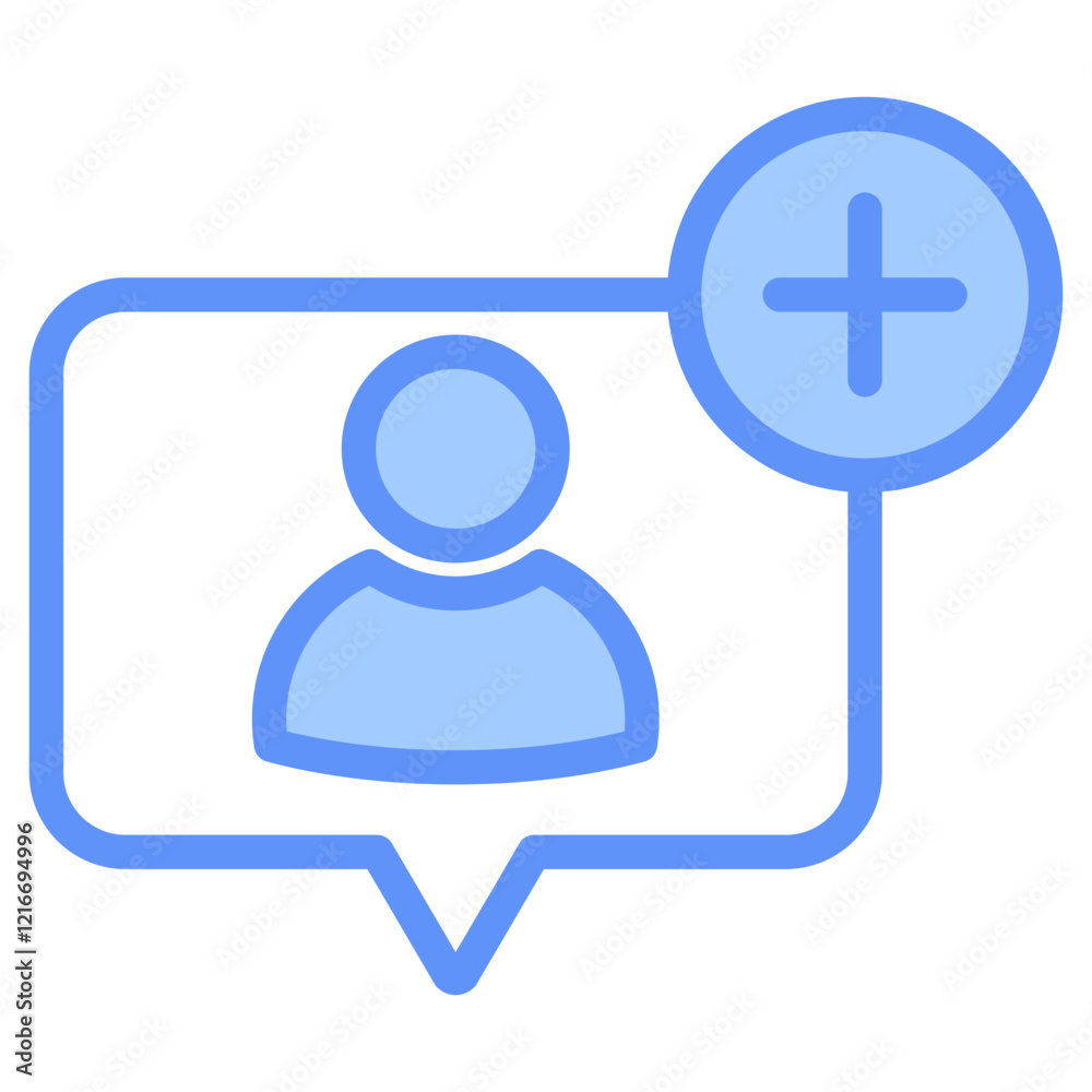 Follower Icon Outline Blue