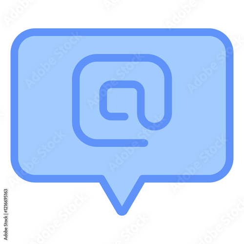 Mention Icon Outline Blue