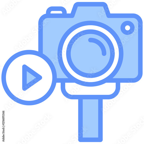 Vlog Icon Outline Blue