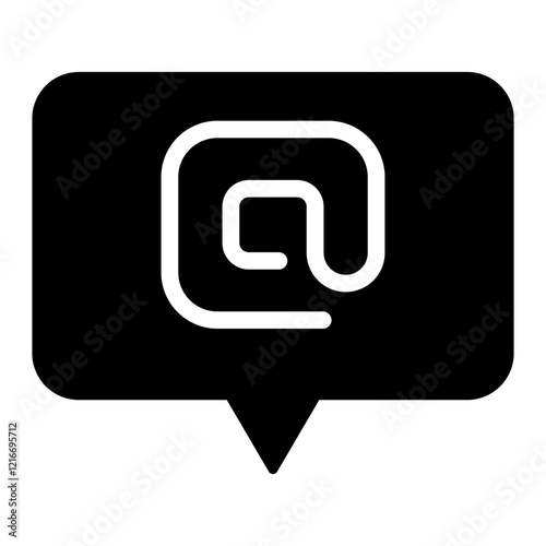 Mention Icon Black Solid