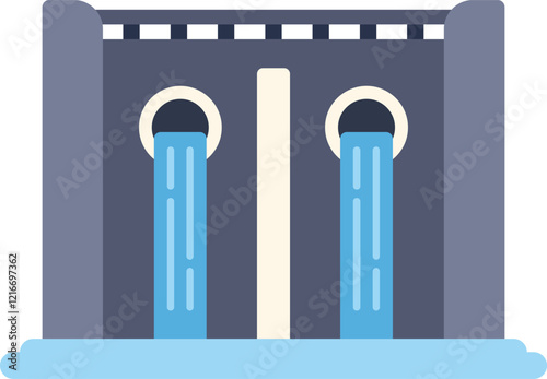 Hydroelectric power plant efficiently converting water energy into electricity, showcasing sustainable power generation