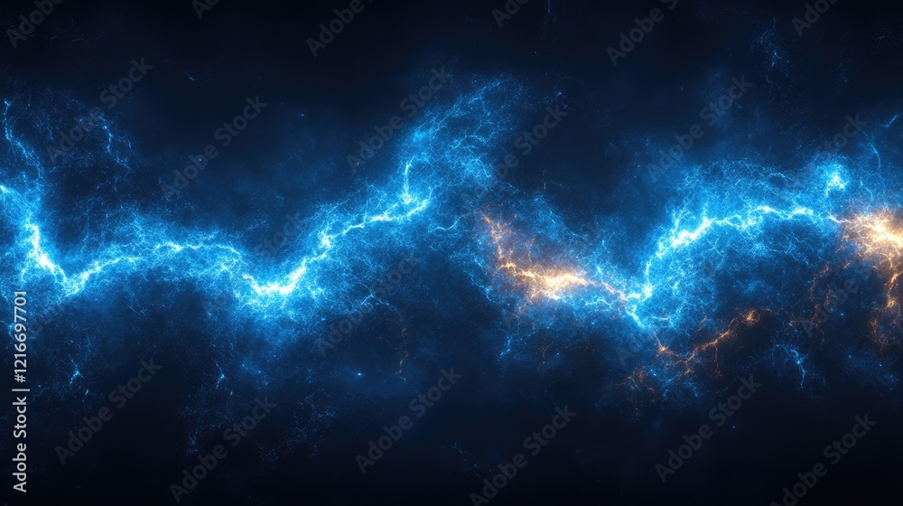 Fototapeta premium Dynamic Energy Flow Abstract Blue and Orange Luminous Stream