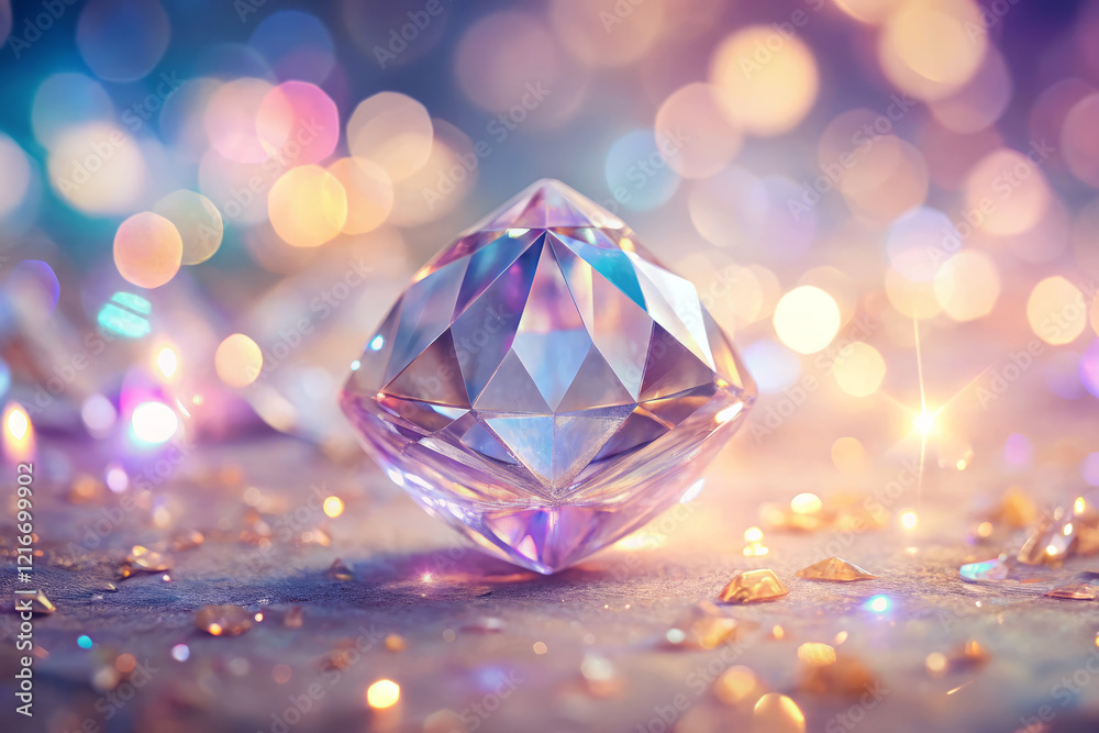 Luminous crystal with playful reflections and inviting colors Luminous crystal with playful reflections and inviting colors