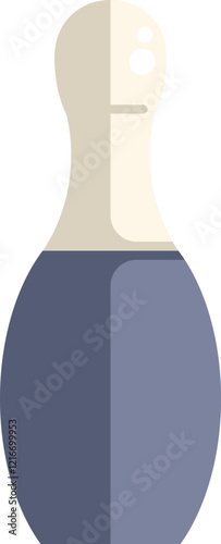 Single bowling pin is standing upright on an empty background
