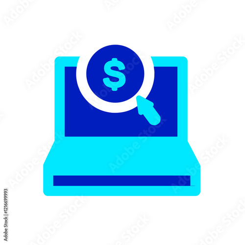 earn dollar from monitor duo tone icon