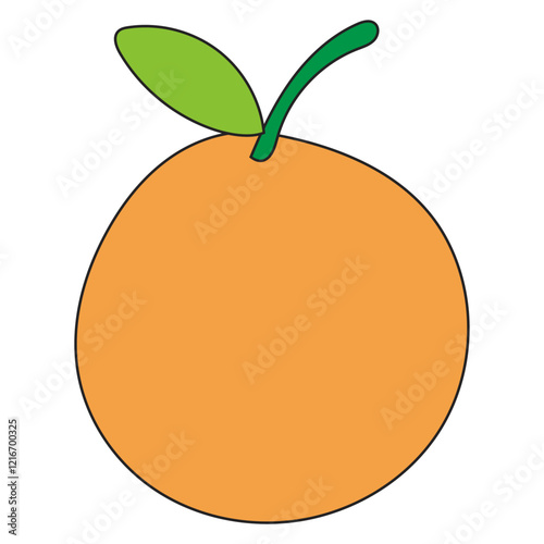 Simple Illustration of an Orange Fruit